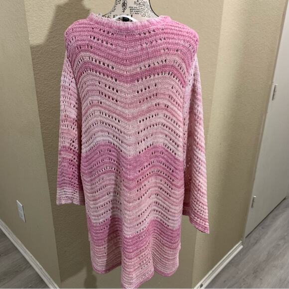 Lane Bryant pink white sweater plus size 18 20 - Picture 3 of 7